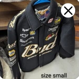 Budweiser Black Racing Jacket with Embroidered Logos